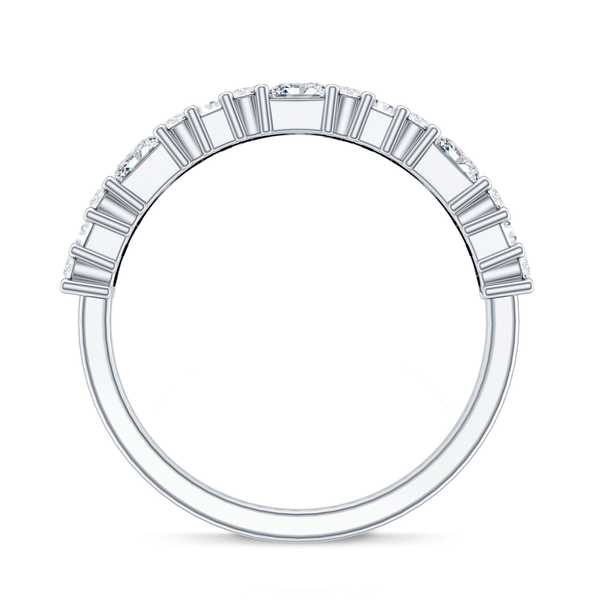Designer Cubic Zirconia Half Eternity Band Ring AAAA - Rosec Jewels