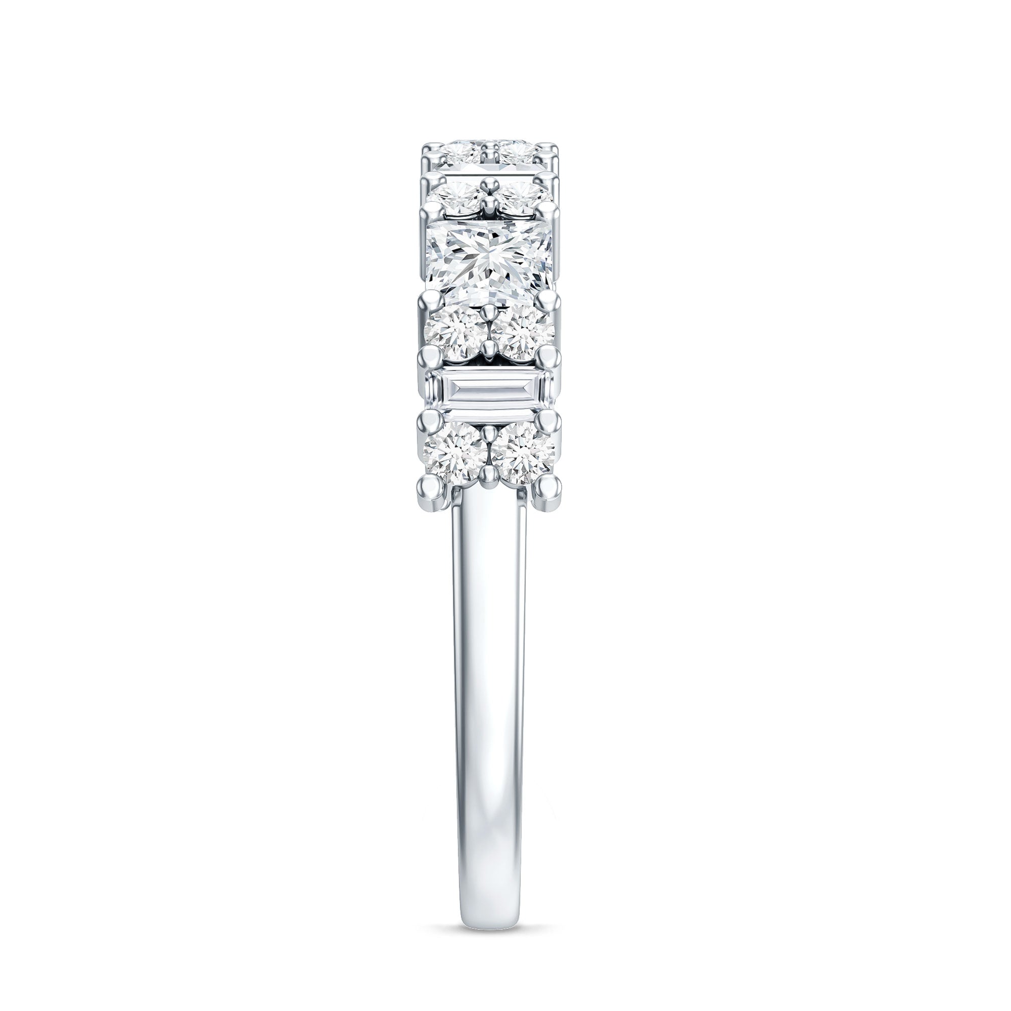 Designer Cubic Zirconia Half Eternity Band Ring AAAA - Rosec Jewels