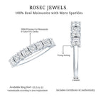 Certified Moissanite Half Eternity Wedding Band for Women D-VS1 - Rosec Jewels