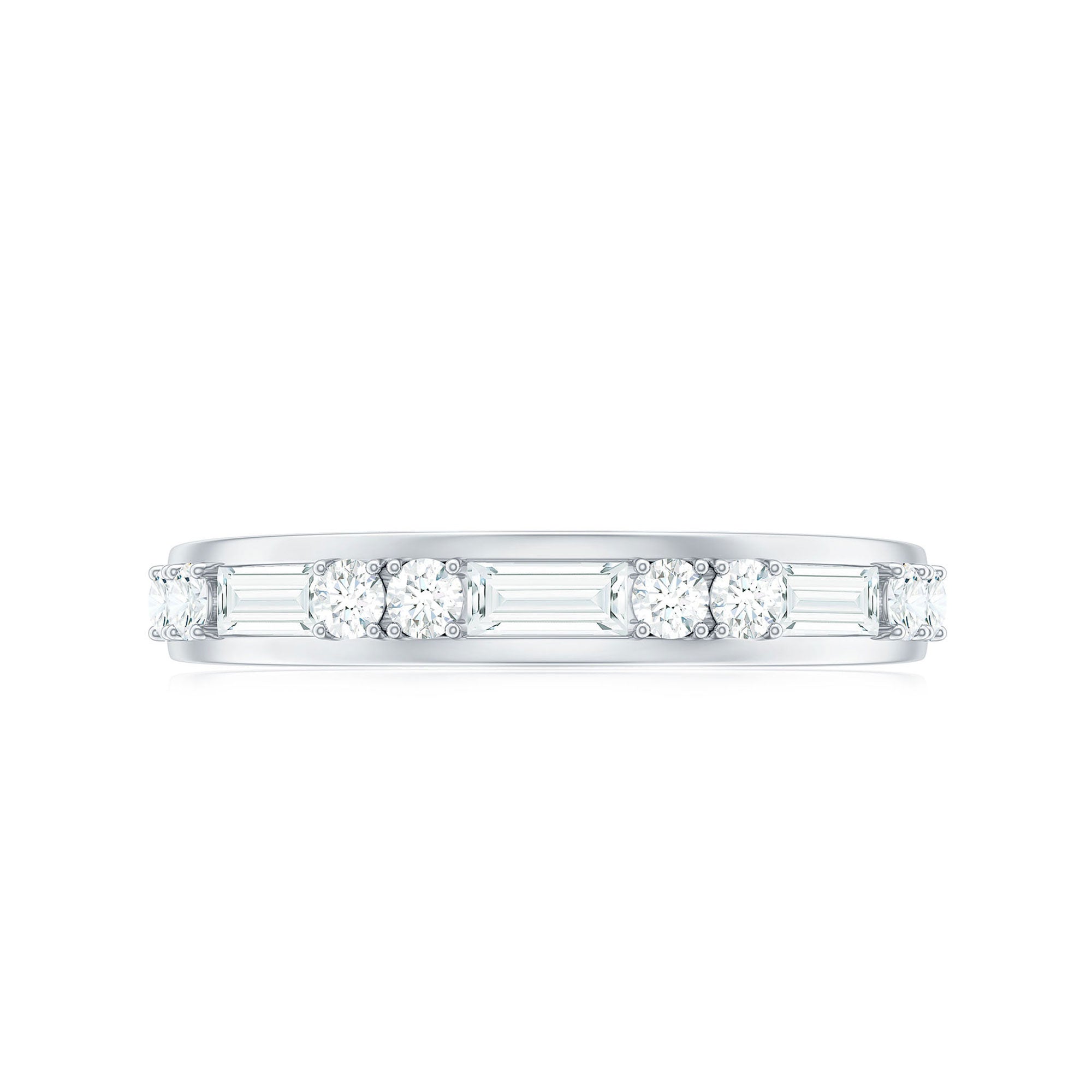 Moissanite Half Eternity Stackable Band Ring D-VS1 - Rosec Jewels