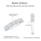 Moissanite Half Eternity Wedding Band with Certificate D-VS1 - Rosec Jewels