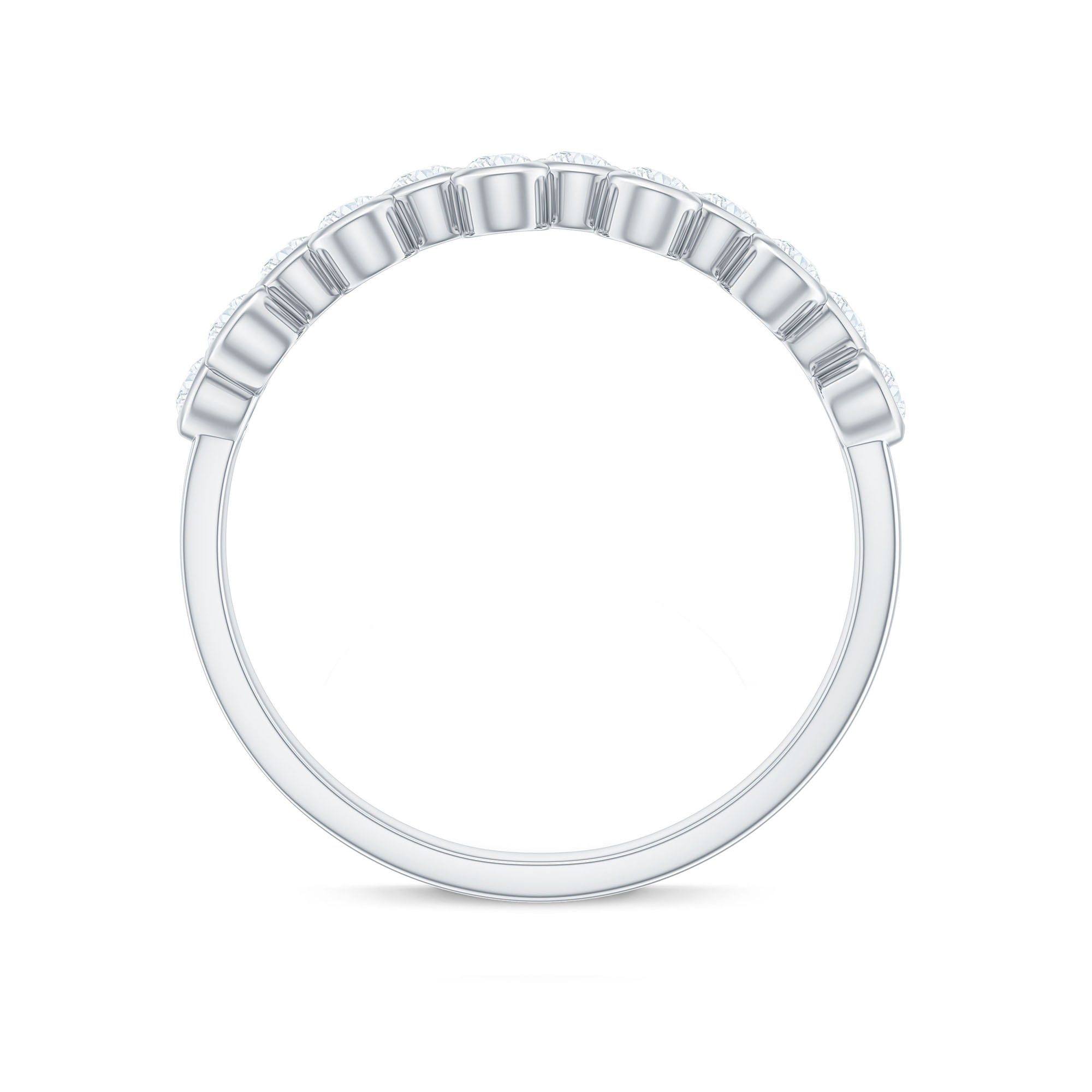Rosec Jewels-Bezel Set Moissanite Half Eternity Ring for Women