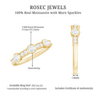 Certified Moissanite Semi Eternity Wedding Band Ring D-VS1 - Rosec Jewels