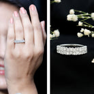 Rosec Jewels-Double Row Moissanite Eternity Wedding Band