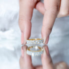 Rosec Jewels-Double Row Moissanite Eternity Wedding Band