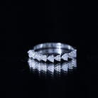 Heart Shaped Moissanite Half Eternity Band Ring D-VS1 - Rosec Jewels