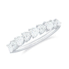 Heart Shaped Moissanite Half Eternity Band Ring D-VS1 - Rosec Jewels