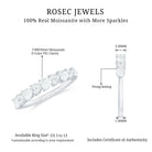 Heart Shaped Moissanite Half Eternity Band Ring D-VS1 - Rosec Jewels
