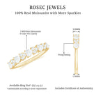 Heart Shaped Moissanite Half Eternity Band Ring D-VS1 - Rosec Jewels