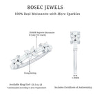 Rosec Jewels-Moissanite Flower Wedding Band Ring with Certificate