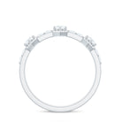Rosec Jewels-Round Cut Moissanite Half Eternity Band Ring
