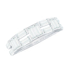 Baguette Cut Zirconia Half Eternity Wedding Band Ring AAAA - Rosec Jewels