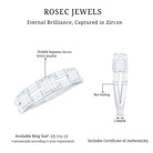 Baguette Cut Zirconia Half Eternity Wedding Band Ring AAAA - Rosec Jewels