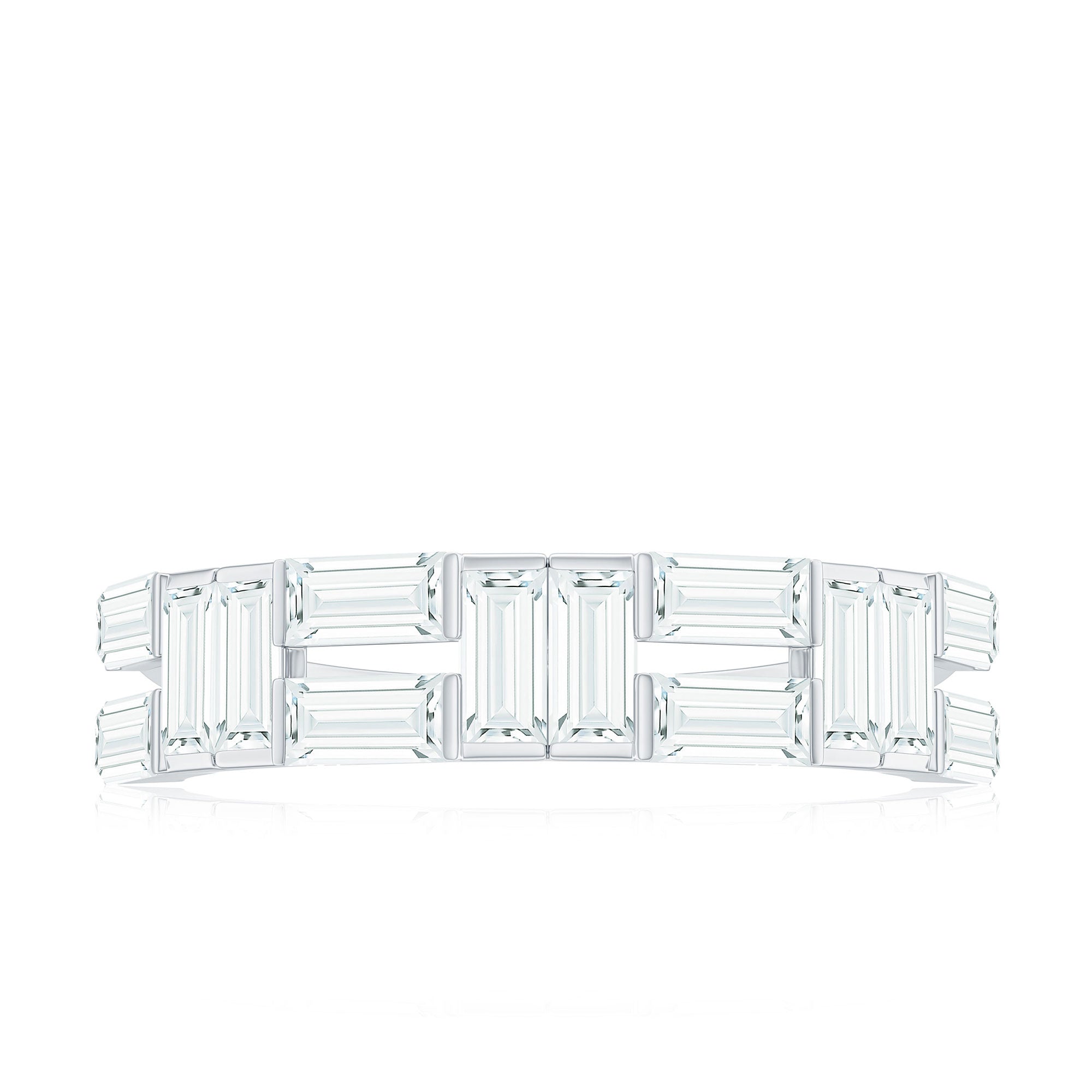 Bar Set Moissanite Baguette Wedding Band Ring D-VS1 - Rosec Jewels