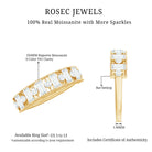 Baguette and Round Cut Moissanite Stackable Eternity Band D-VS1 - Rosec Jewels