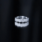 Cluster Moissanite Half Eternity Wedding Band For Her D-VS1 - Rosec Jewels