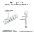 Cluster Moissanite Half Eternity Wedding Band For Her D-VS1 - Rosec Jewels