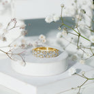 Cluster Moissanite Half Eternity Wedding Band For Her D-VS1 - Rosec Jewels