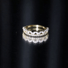 Marquise and Round Cut Zircon Half Eternity Stackable Ring AAAA - Rosec Jewels