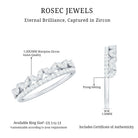Marquise and Round Cut Zircon Half Eternity Stackable Ring AAAA - Rosec Jewels