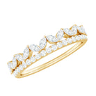 Marquise and Round Cut Zircon Half Eternity Stackable Ring AAAA - Rosec Jewels
