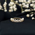 Marquise and Round Cut Zircon Half Eternity Stackable Ring AAAA - Rosec Jewels