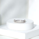 Certified Moissanite Half Eternity Wedding Band in Crown Style D-VS1 - Rosec Jewels