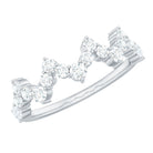 Round Simulated Diamond Zig Zag Half Eternity Ring AAAA - Rosec Jewels