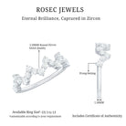 Round Simulated Diamond Zig Zag Half Eternity Ring AAAA - Rosec Jewels