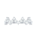 Round Simulated Diamond Zig Zag Half Eternity Ring AAAA - Rosec Jewels