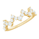 Round Simulated Diamond Zig Zag Half Eternity Ring AAAA - Rosec Jewels