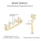 Round Simulated Diamond Zig Zag Half Eternity Ring AAAA - Rosec Jewels