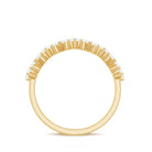 Round Simulated Diamond Zig Zag Half Eternity Ring AAAA - Rosec Jewels