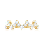Round Simulated Diamond Zig Zag Half Eternity Ring AAAA - Rosec Jewels