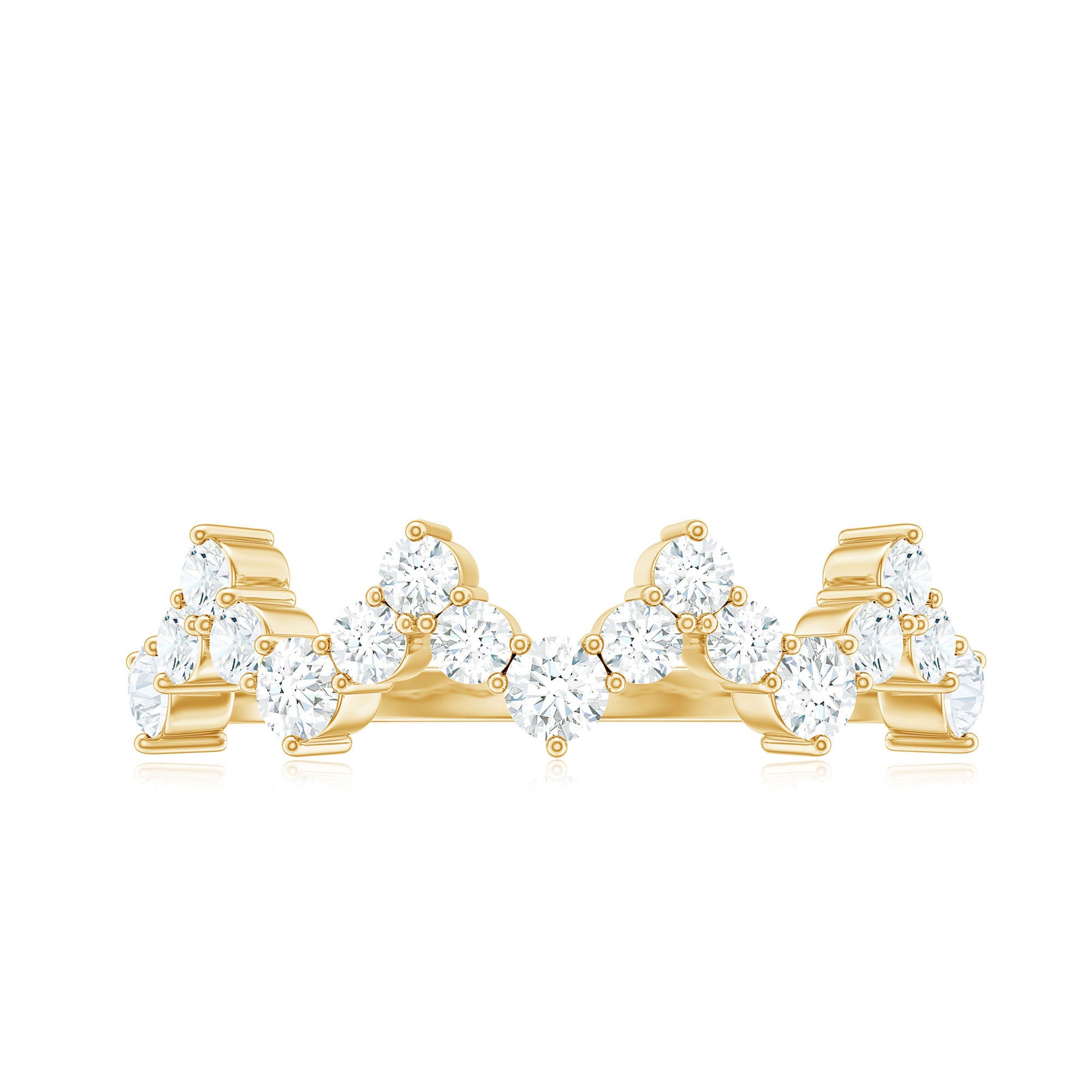 Rosec Jewels-Zig Zag Style Moissanite Half Eternity Band Ring