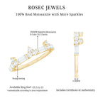 Certified Baguette and Round Moissanite Half Eternity Ring D-VS1 - Rosec Jewels