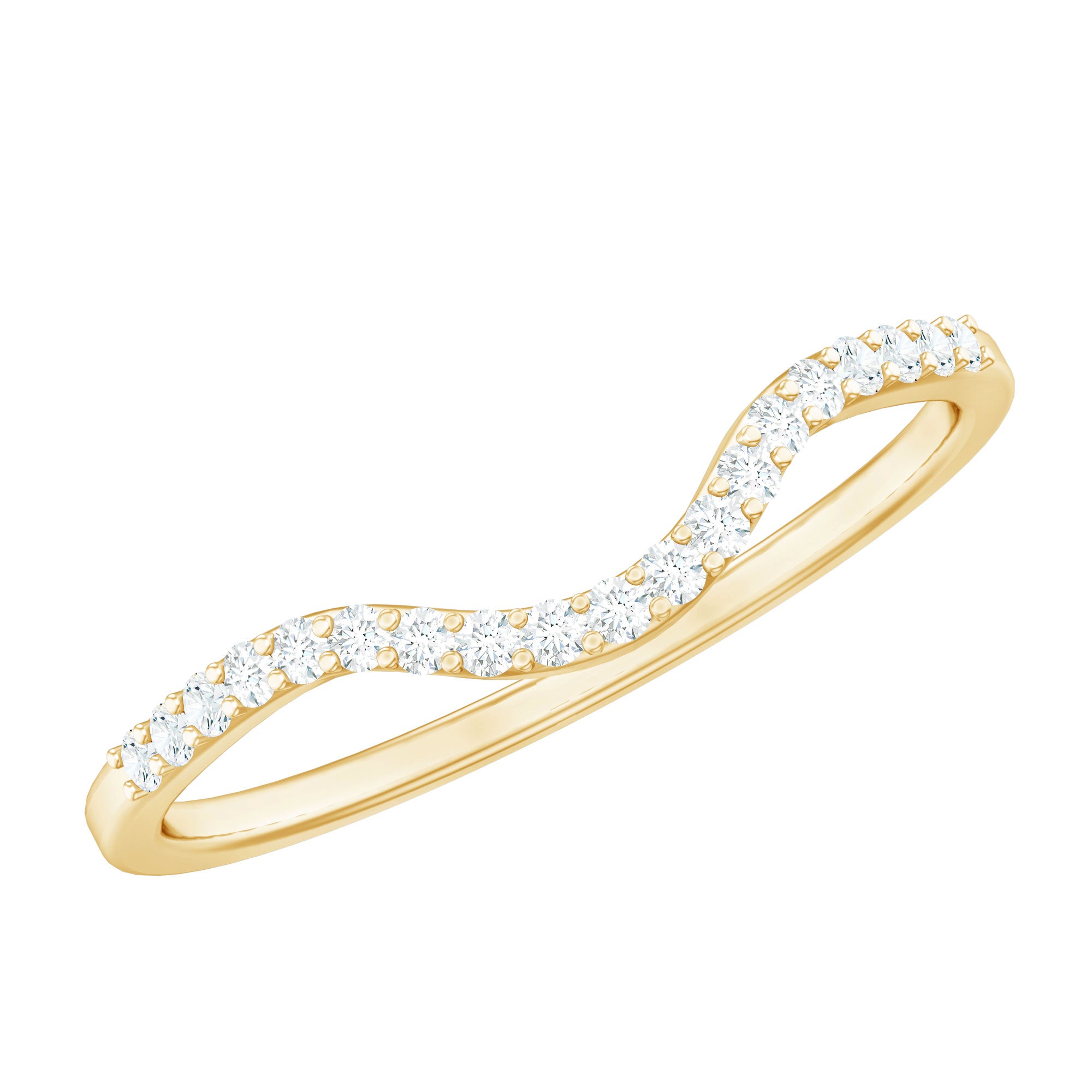 Real Diamond Curved Enhancer for Engagement Ring Natural - ( HI-SI ) - Rosec Jewels
