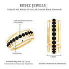 Certified Lab Created Black Diamond Wedding Band for Men AAAA ( Synthetic ) - Rosec Jewels