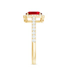 Rosec Jewels-Oval Cut Lab Created Ruby and Diamond Halo Engagement Ring