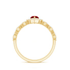 Rosec Jewels-Vintage Inspired Lab Ruby and Diamond Double Band Engagement Ring