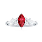 Rosec Jewels-Marquise Cut Lab Created Ruby Designer Engagement Ring