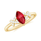 Rosec Jewels-Marquise Cut Lab Created Ruby Designer Engagement Ring