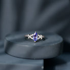 Natural Marquise Tanzanite Diamond Promise Ring for Engagement AAA - Rosec Jewels