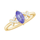 Natural Marquise Tanzanite Diamond Promise Ring for Engagement AAA - Rosec Jewels
