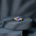 Natural Marquise Tanzanite Diamond Promise Ring for Engagement AAA - Rosec Jewels