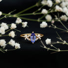 Natural Marquise Tanzanite Diamond Promise Ring for Engagement AAA - Rosec Jewels