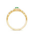 Natural Marquise Emerald Diamond Halo Engagement Ring with Crossover Shank AAA - Rosec Jewels