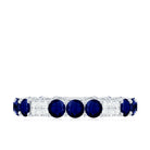 Rosec Jewels-Natural Blue Sapphire and Diamond Eternity Wedding Band