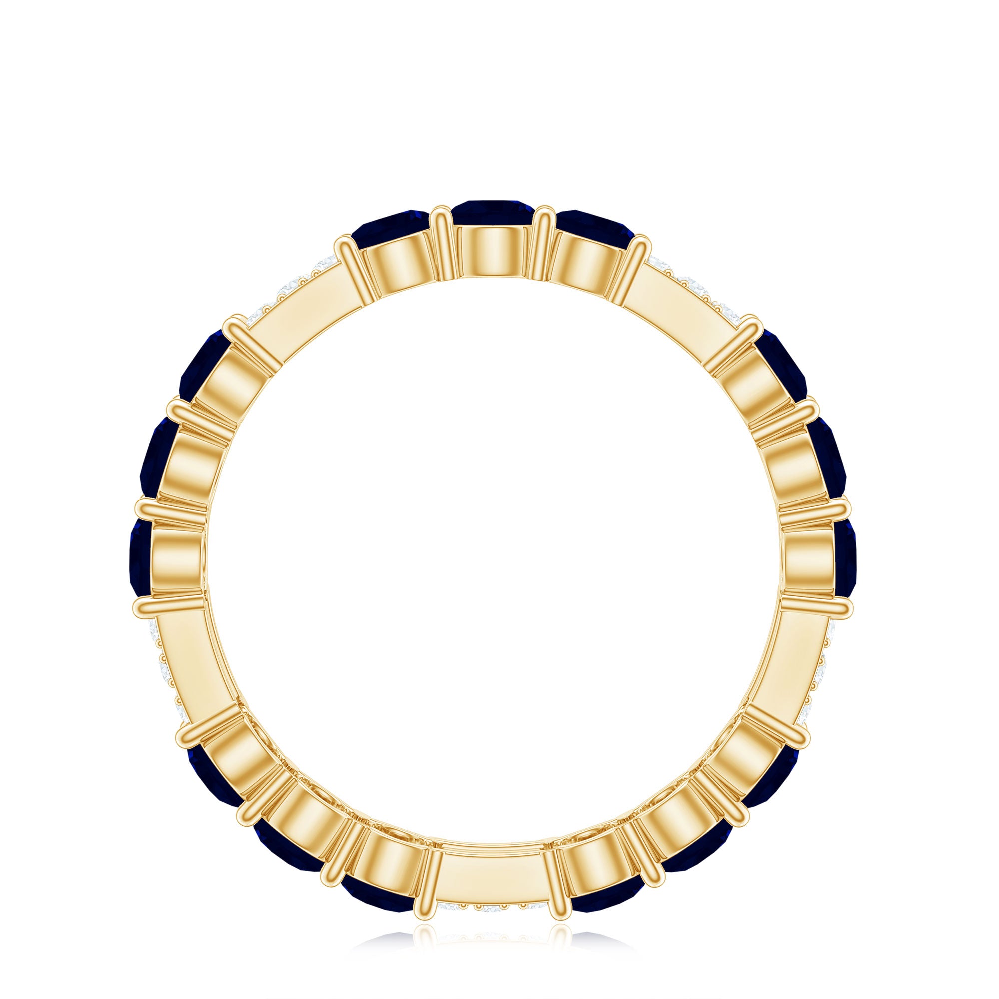 Rosec Jewels-Natural Blue Sapphire and Diamond Eternity Wedding Band