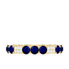 Rosec Jewels-Natural Blue Sapphire and Diamond Eternity Wedding Band